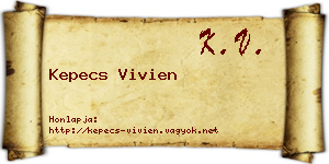 Kepecs Vivien névjegykártya
